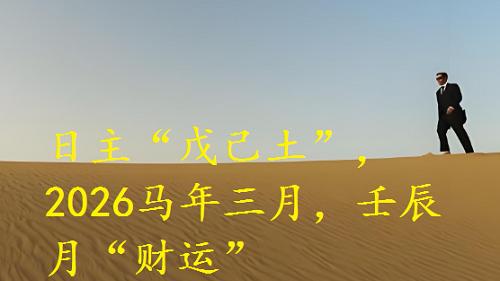 日主“戊己土”，2026马年三月，壬辰月“财运”
