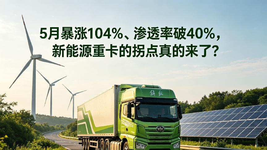 5月暴涨104%、渗透率破40%，新能源重卡的拐点真的来了？