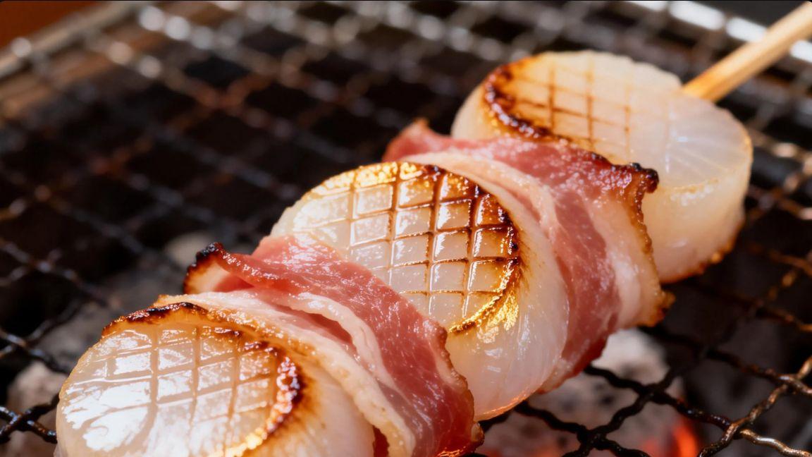 国宴上的“串串”西炙：培根鲜贝串