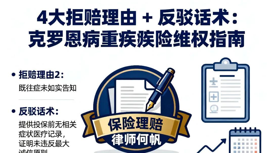 何帆律师：重疾险拒赔“严重克隆病”怎么办？