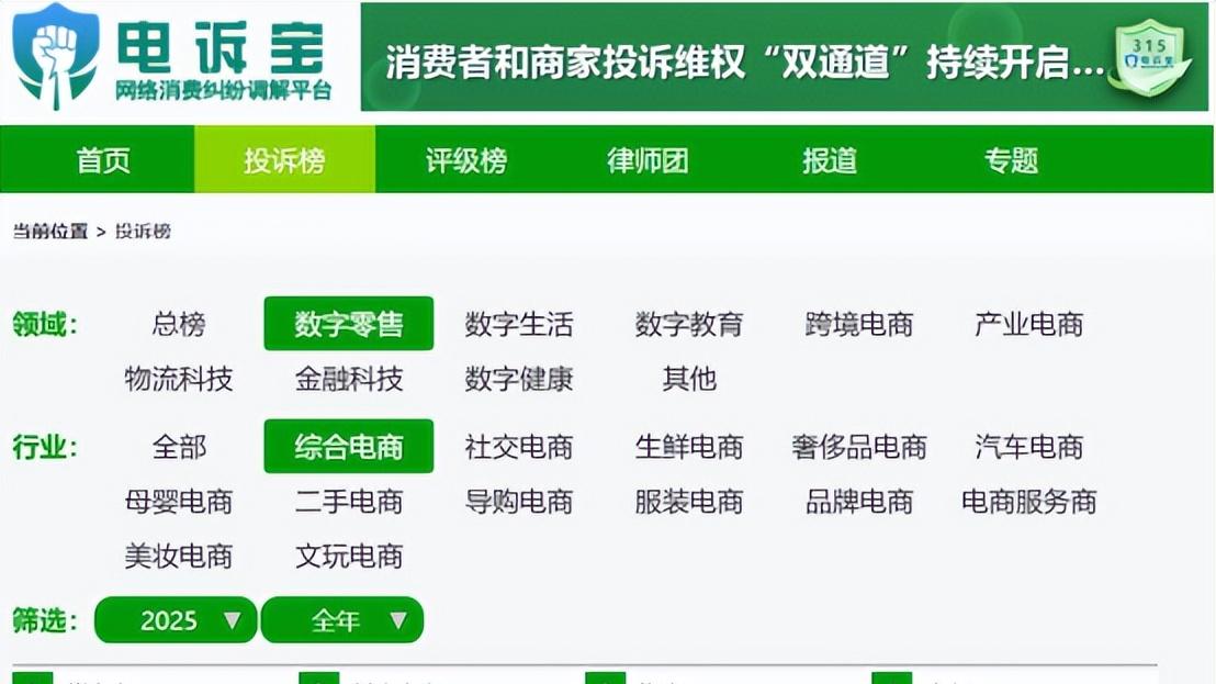 “天猫”2025电诉宝用户投诉数据出炉：任意仅退款“顽疾”频现