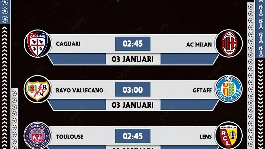 联赛预测：吉达12/13利雅胜利，卡利0-2AC米兰，图卢兹12/13朗斯
