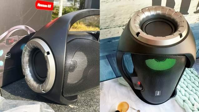 国产另类蓝牙音箱，对称式扬声器支持灯光效果，广场级外放更动听