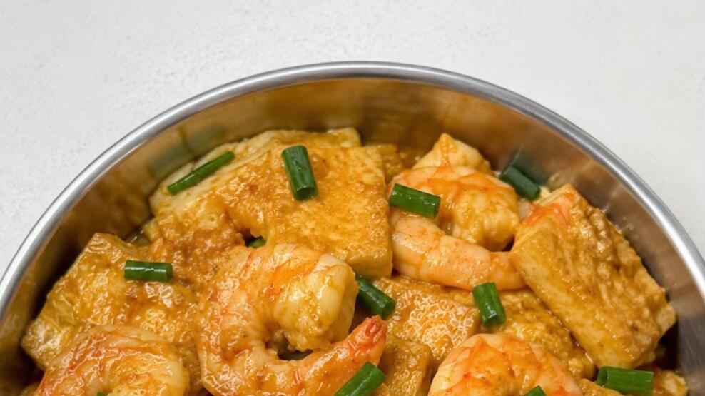 虾仁豆腐炒鸡蛋鲜掉眉毛快手菜
