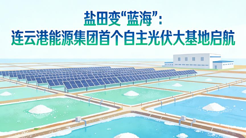 盐田变“蓝海”：连云港能源集团首个自主光伏大基地启航