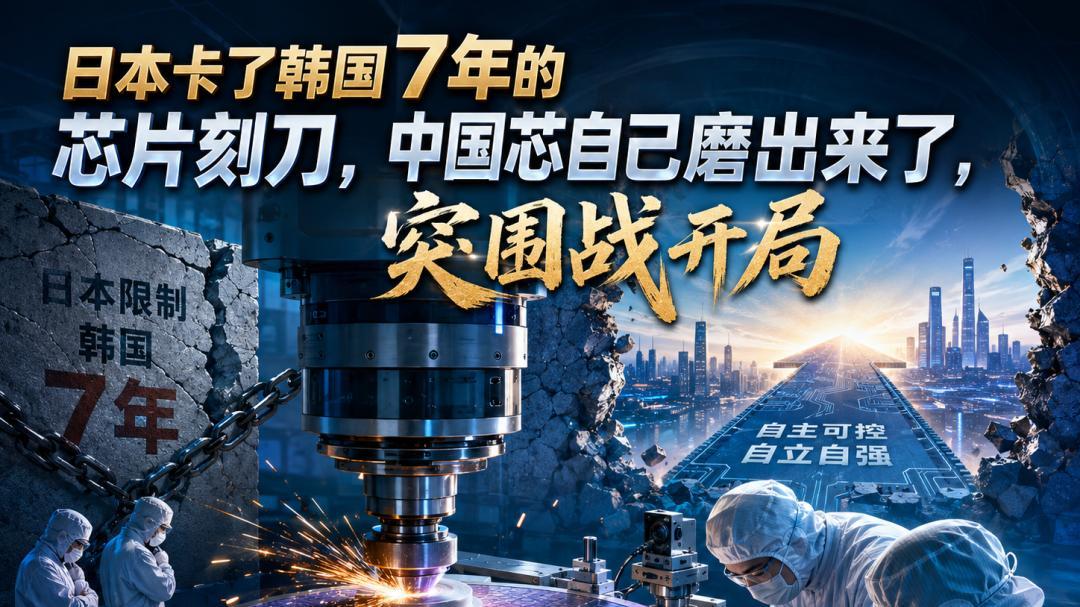 日本卡了韩国7年的芯片刻刀，中国芯自己磨出来了，突围战开局