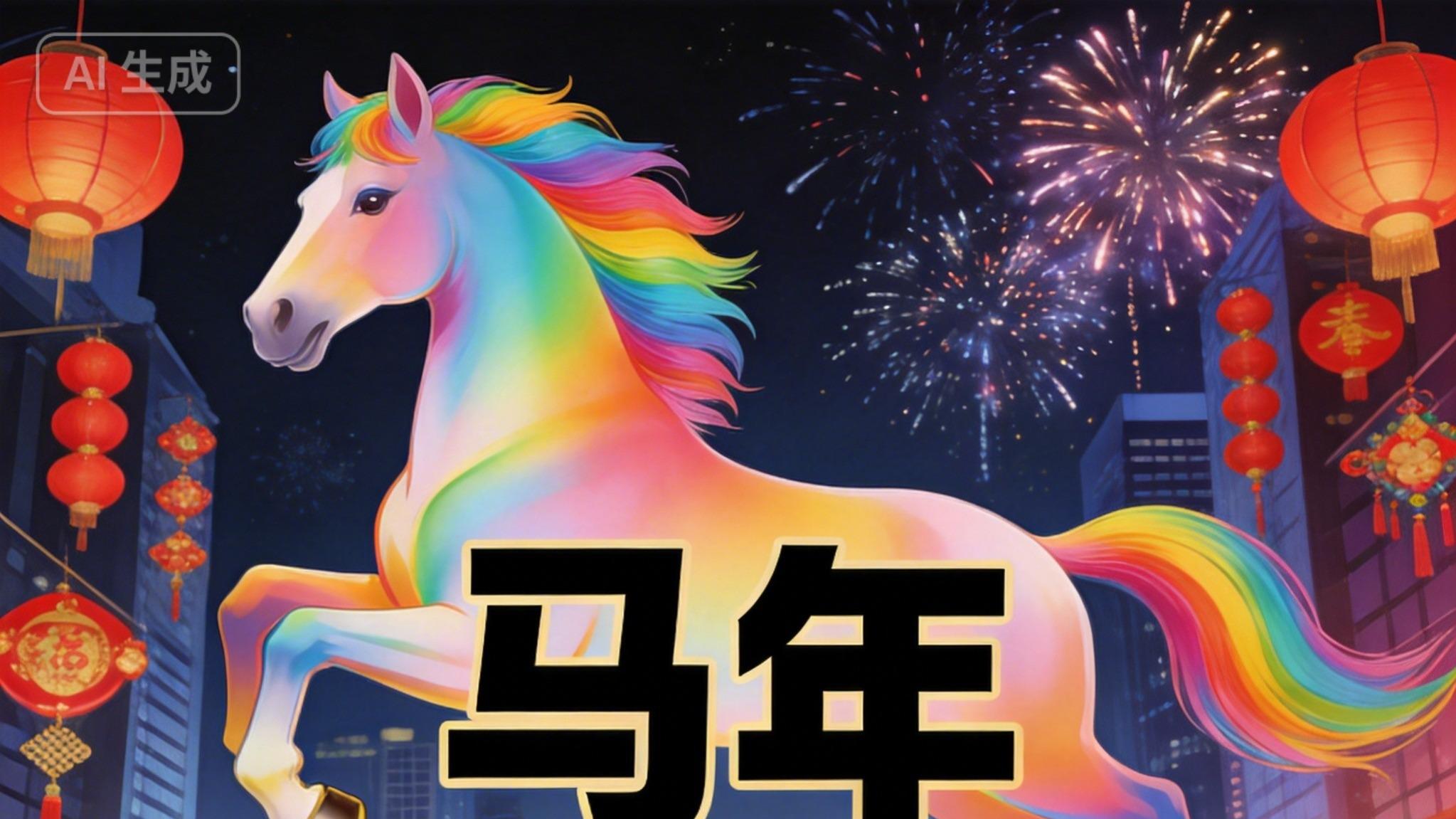 一马当先财运旺，金银财宝堆满仓