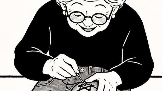 婆婆把我新买的破洞牛仔裤补成老棉裤，我给她买了条露背装让她跳广场舞穿