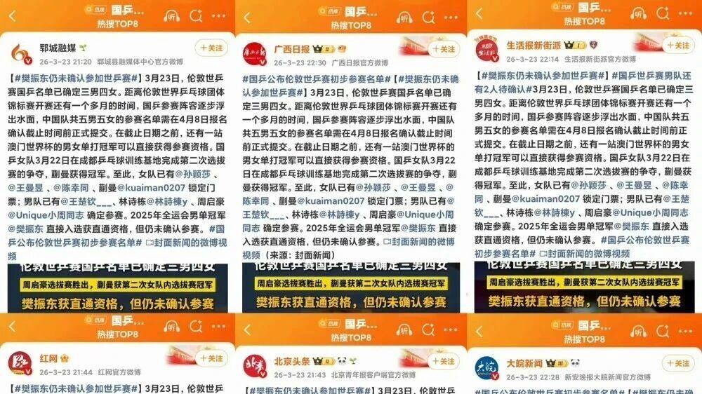 赢了造神，输了甩锅，这大概就是樊振东入围世乒赛参赛名单的作用