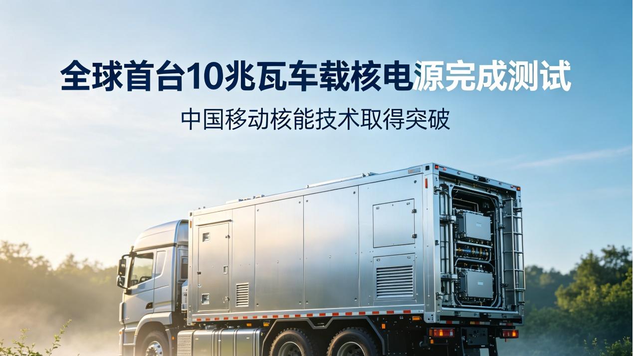 全球首台10兆瓦车载核电源完成测试，中国移动核能技术取得突破
