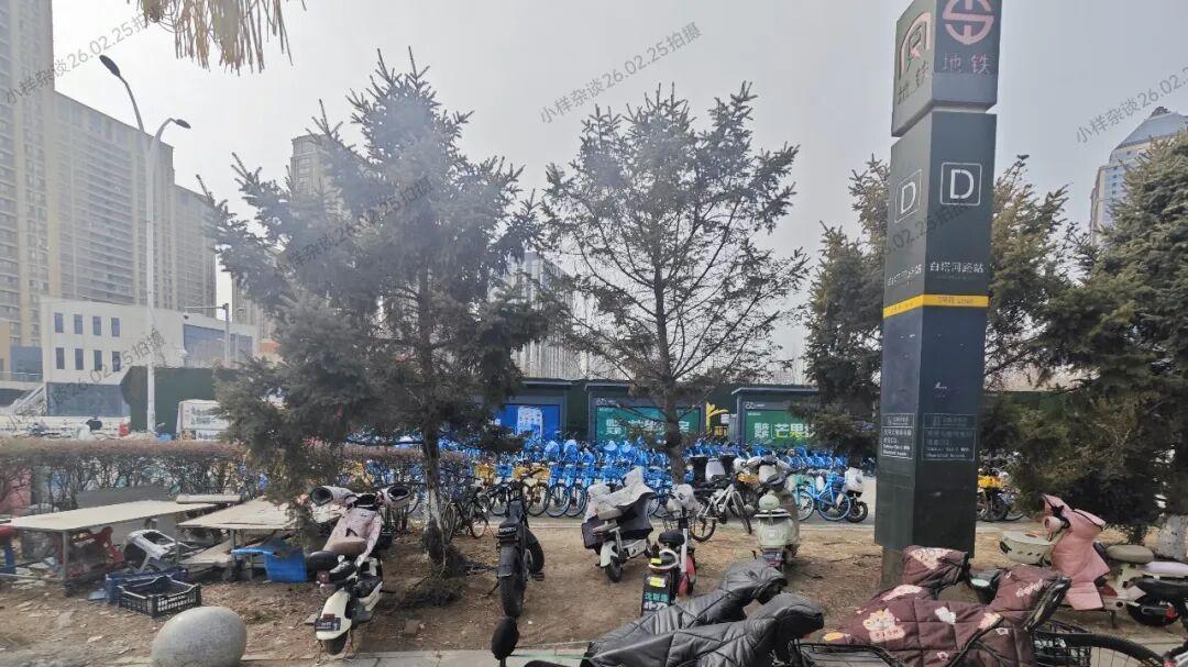 被“牛马坐骑”包围的白塔河路地铁站