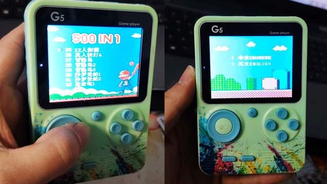 手柄式外观加3.0英寸屏幕，这款小众掌机，标配500合1游戏随意玩