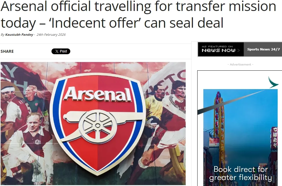 意媒：阿森纳派球探考察斯坦科维奇！枪手和两名青训签下职业合同