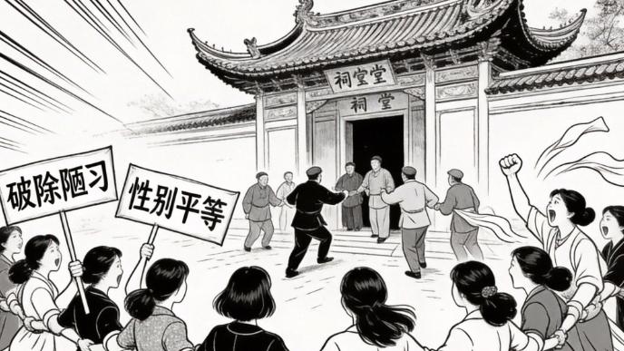 家族祭祖不准女性上香，我雇了无人机撒 feminist 传单