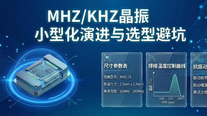 【MHZ/KHZ晶振小型化演进路径与实操选型避坑指南】