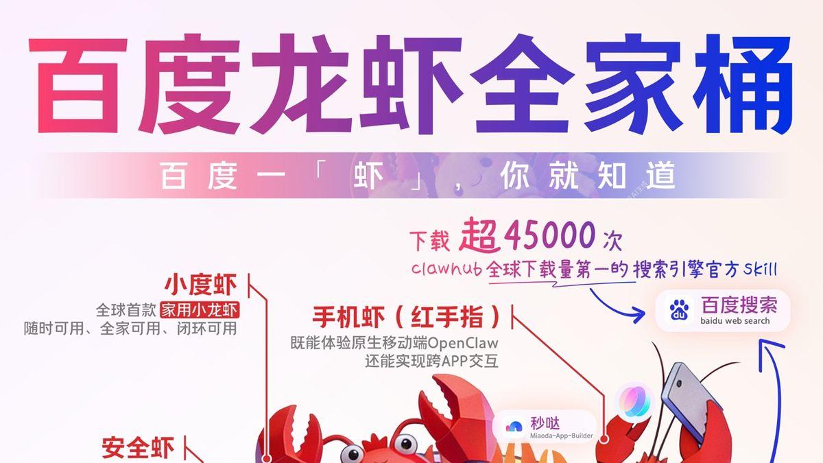 百度发布“龙虾”全家桶，百度搜索Skill下载量全球第一