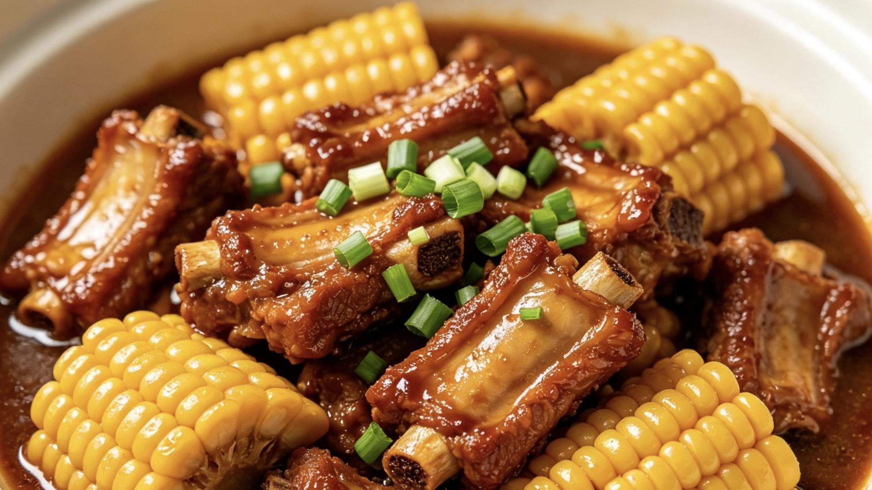 酱香排骨焖玉米，家常下饭神器香到舔盘