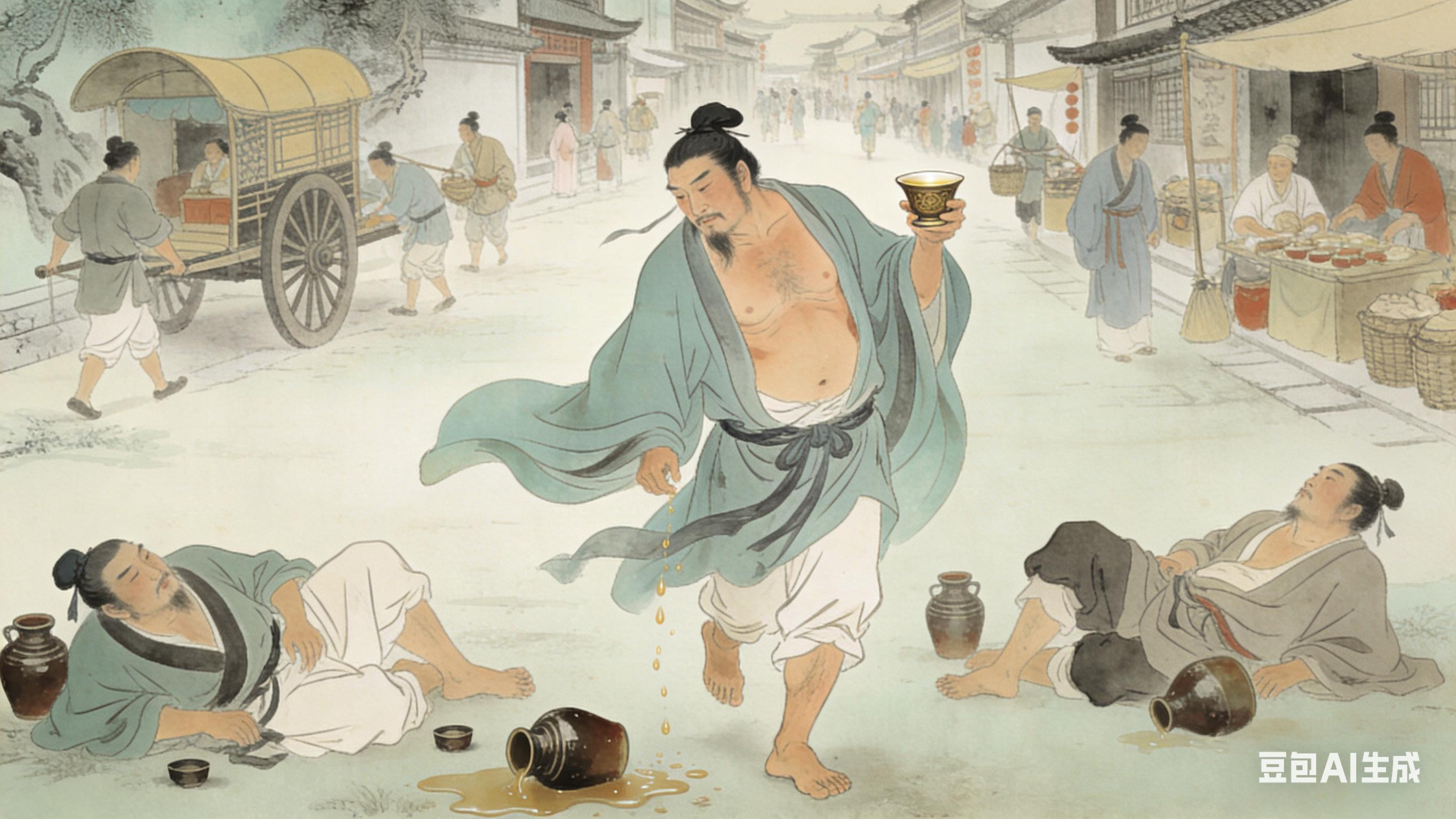 刘伶醉酒：魏晋第一“酒鬼”，狂到没边又好笑