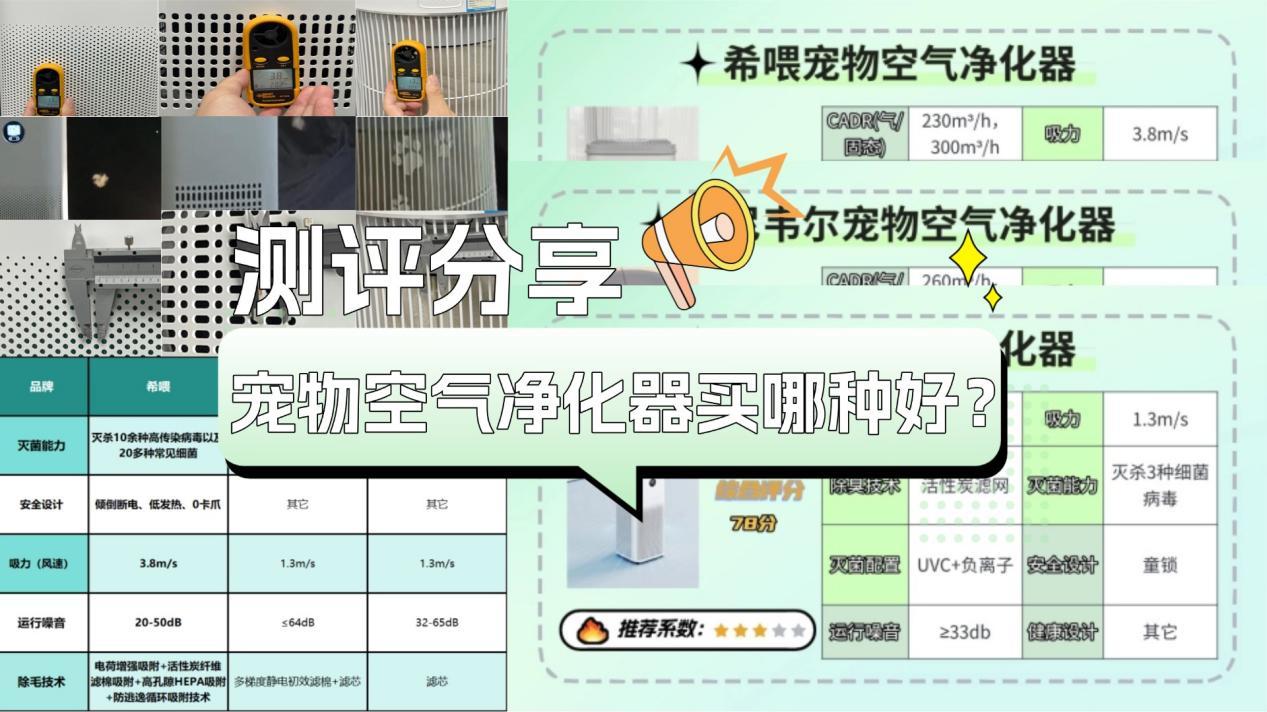 宠物空气净化器买哪种好？希喂/霍尼韦尔/米家核心性能测评分享