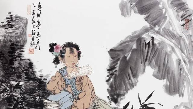 蕉竹闲读，水墨里的古典清欢——徐惠泉作品