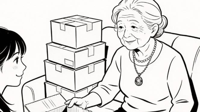 婆婆说我网购纸箱堆家里像废品站，我卖了纸箱给她买了条金项链