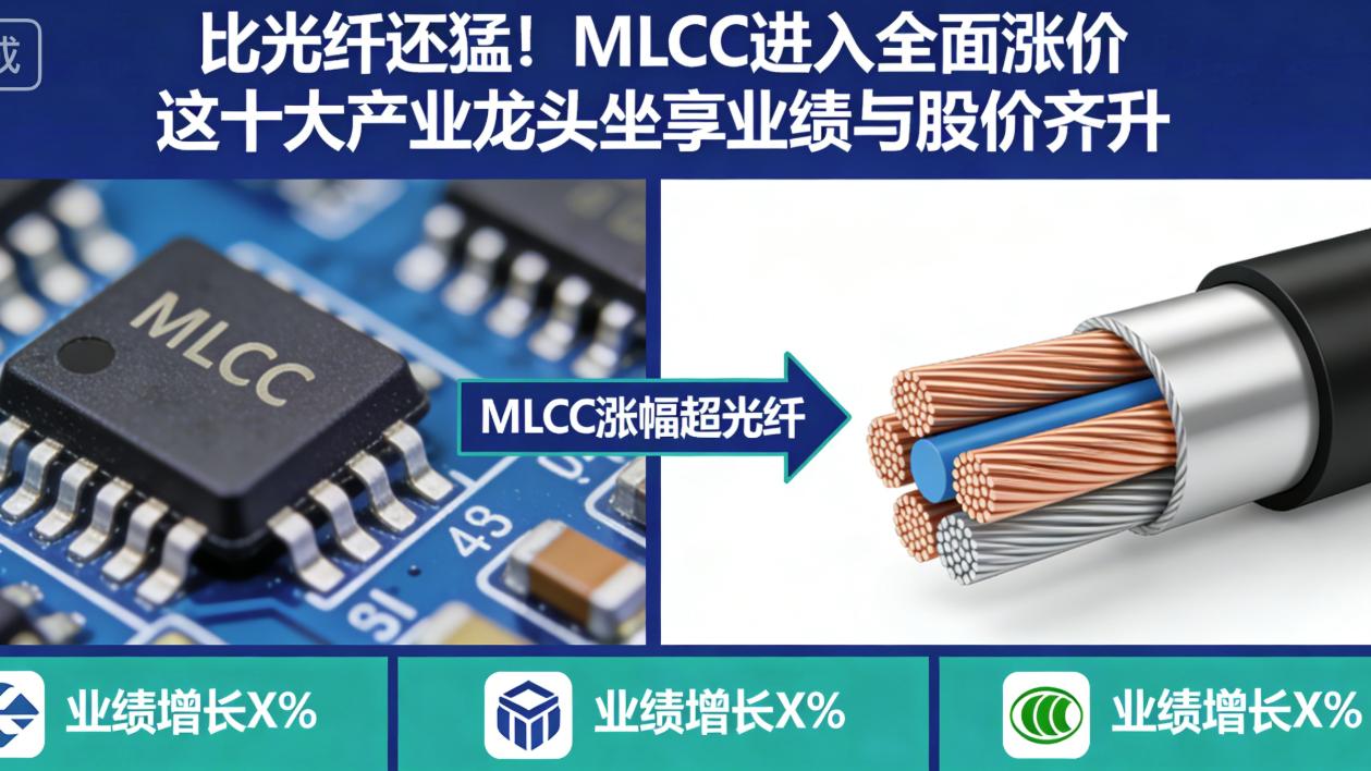 比光纤还猛！MLCC全面涨价  这十大产业龙头坐享业绩与股价齐升