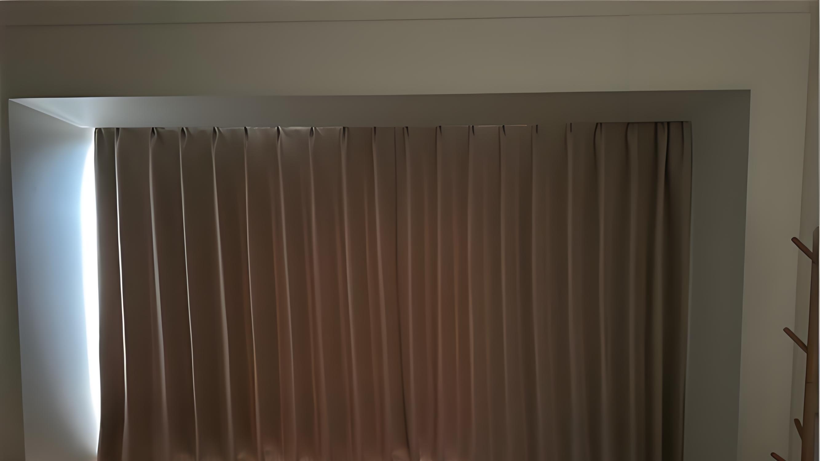 传统电动窗帘总留缝？中波帘不漏光+飘窗全遮光，家装避坑必看