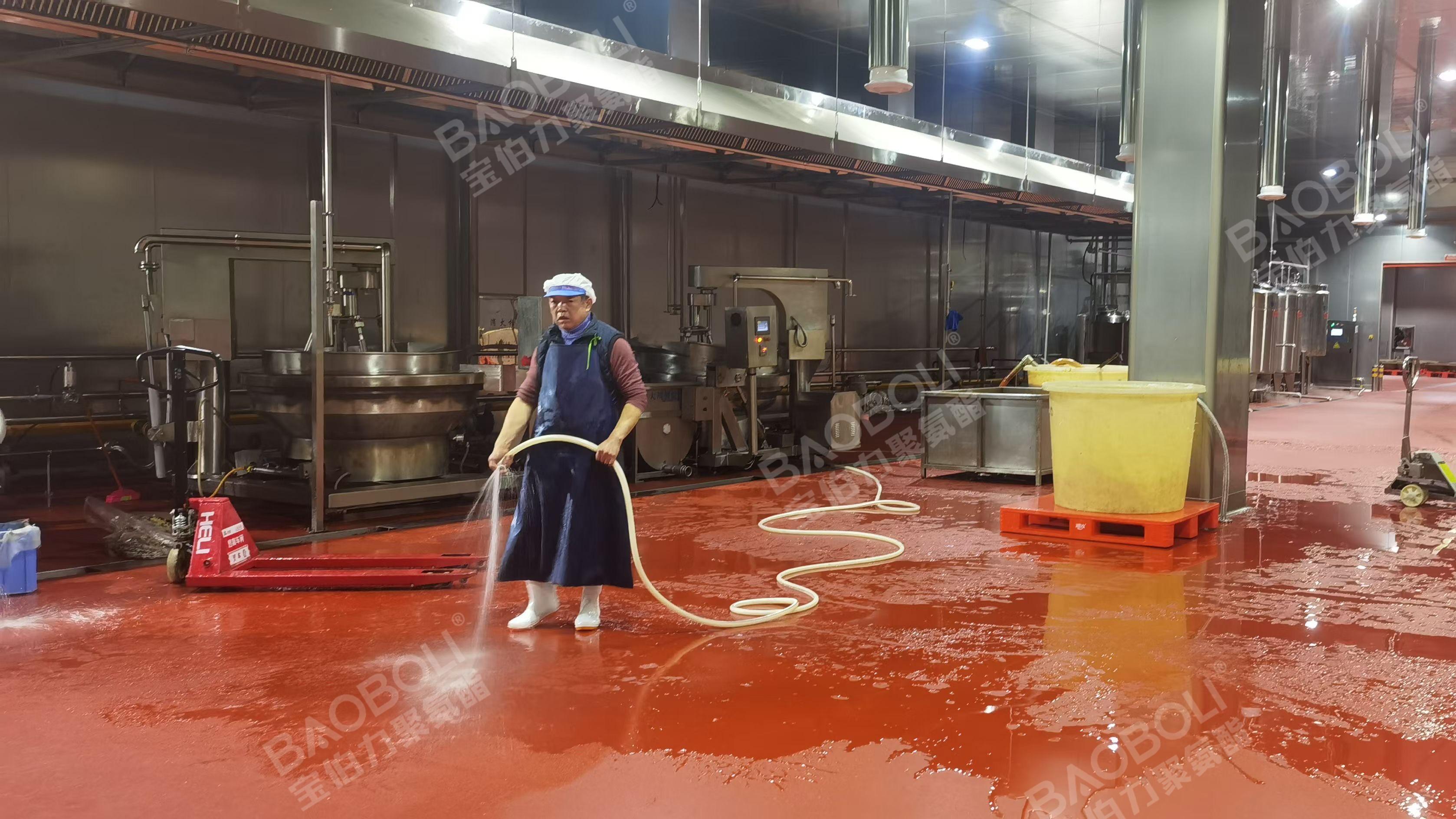 肉脯厂车间地面防滑耐油方案_潮汕肉制品加工聚氨酯砂浆地坪