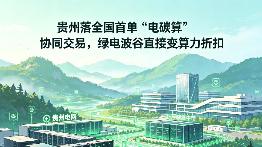 贵州落全国首单"电碳算"协同交易，绿电波谷直接变算力折扣