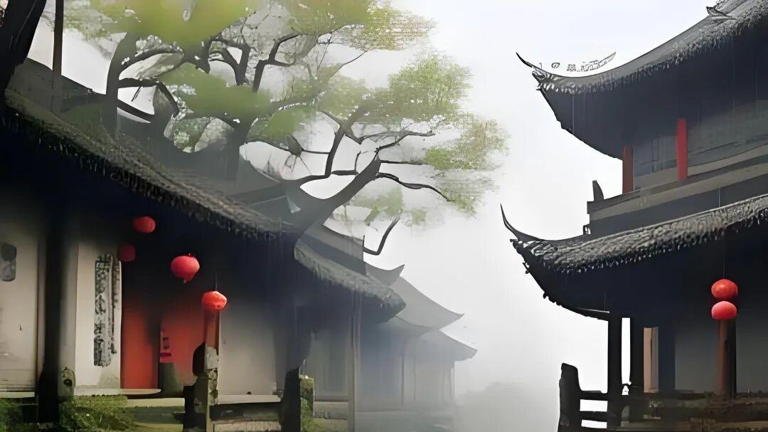 七律·轻衫晓立雨初收
