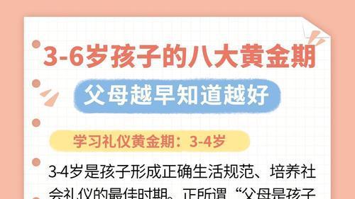 家有3-6岁娃必看！八大能力黄金期，建议收藏对照