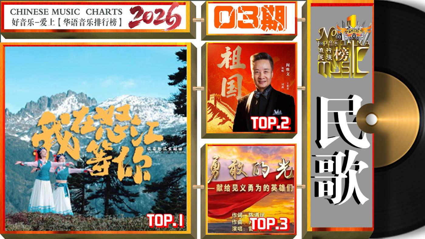 《华语音乐排行榜》2026年第3期“周冠军”分别是张韶涵/周深/阿普萨萨