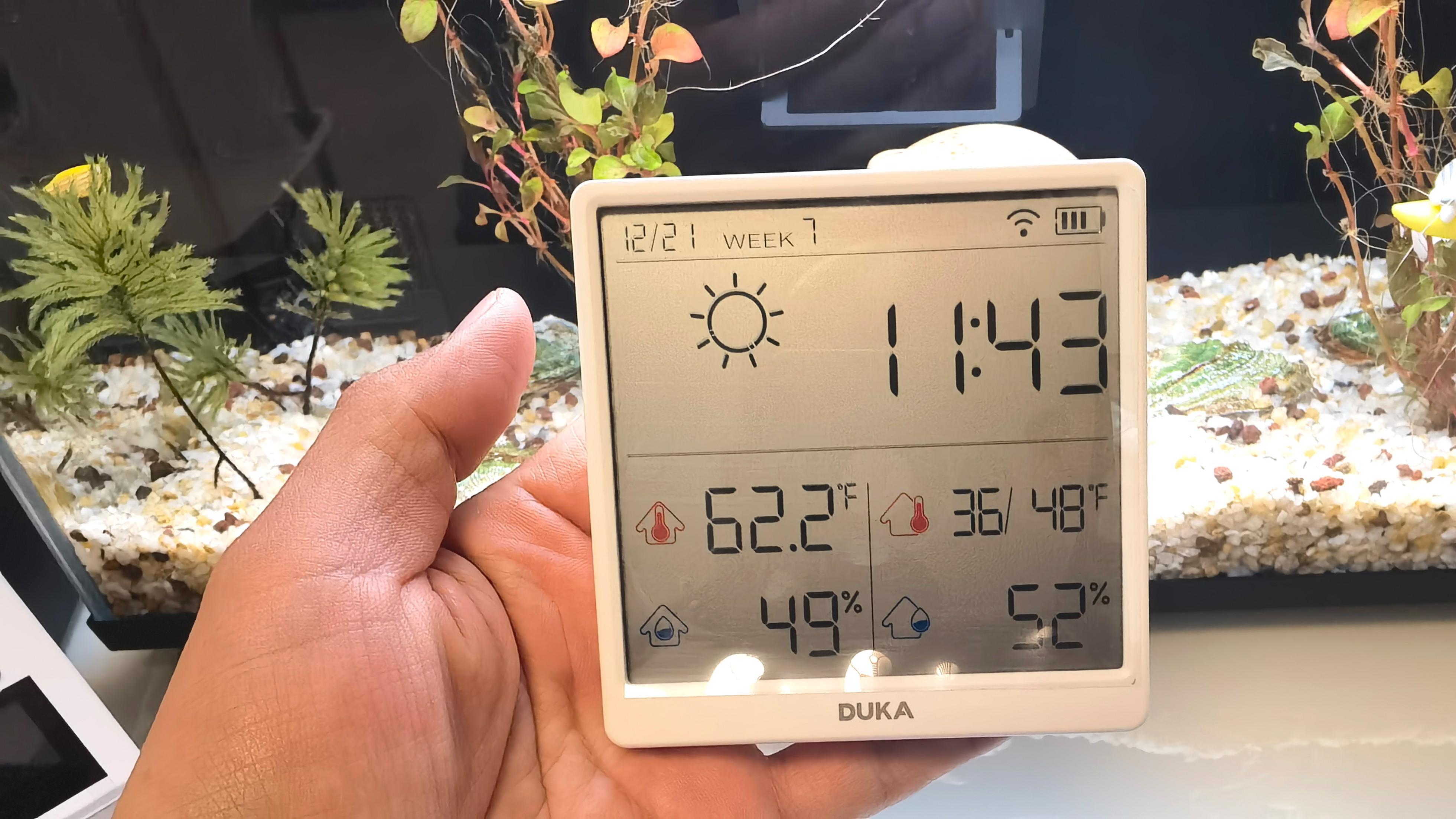 杜克wifi智联数显温湿度显示屏，室内温湿度室外添减衣全靠它