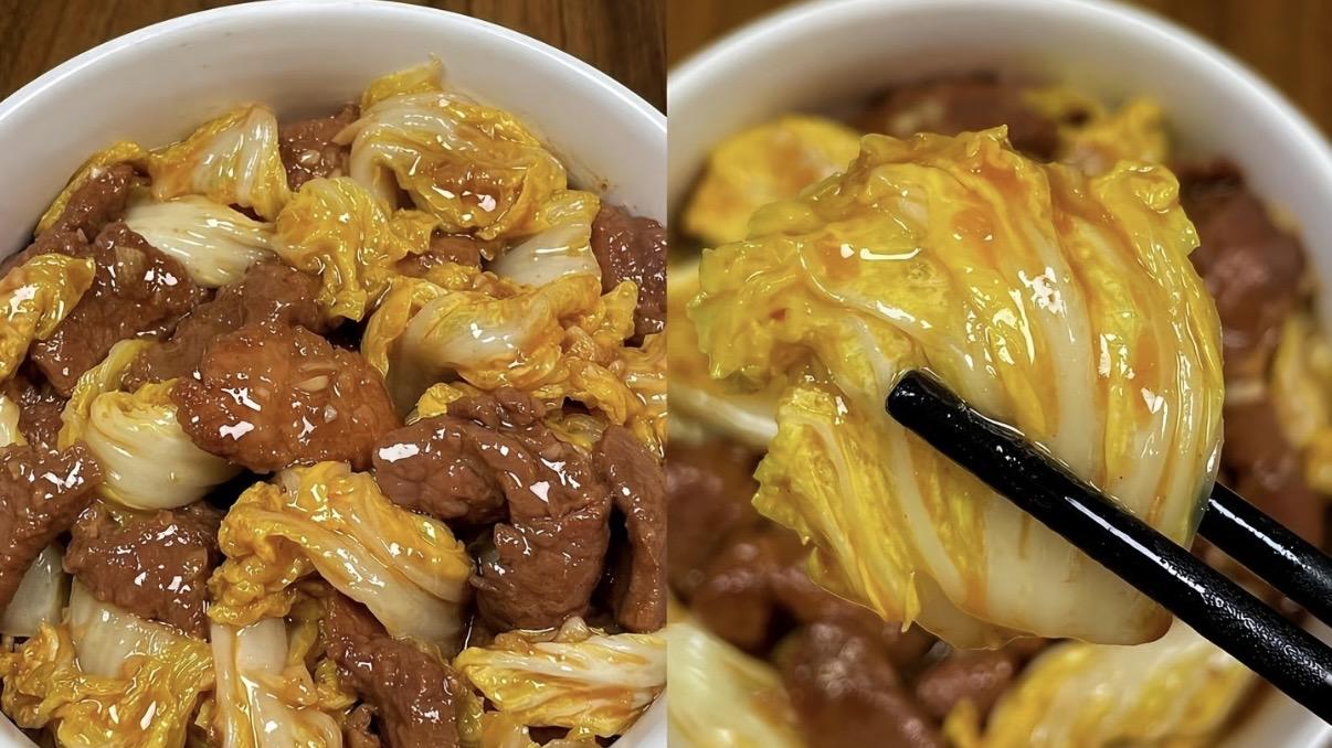 娃娃菜吸满牛肉汁，浓稠酱香超下饭