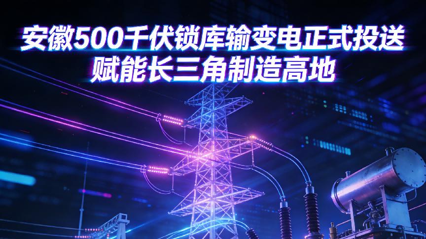 安徽500千伏锁库输变电正式投送，赋能长三角制造高地