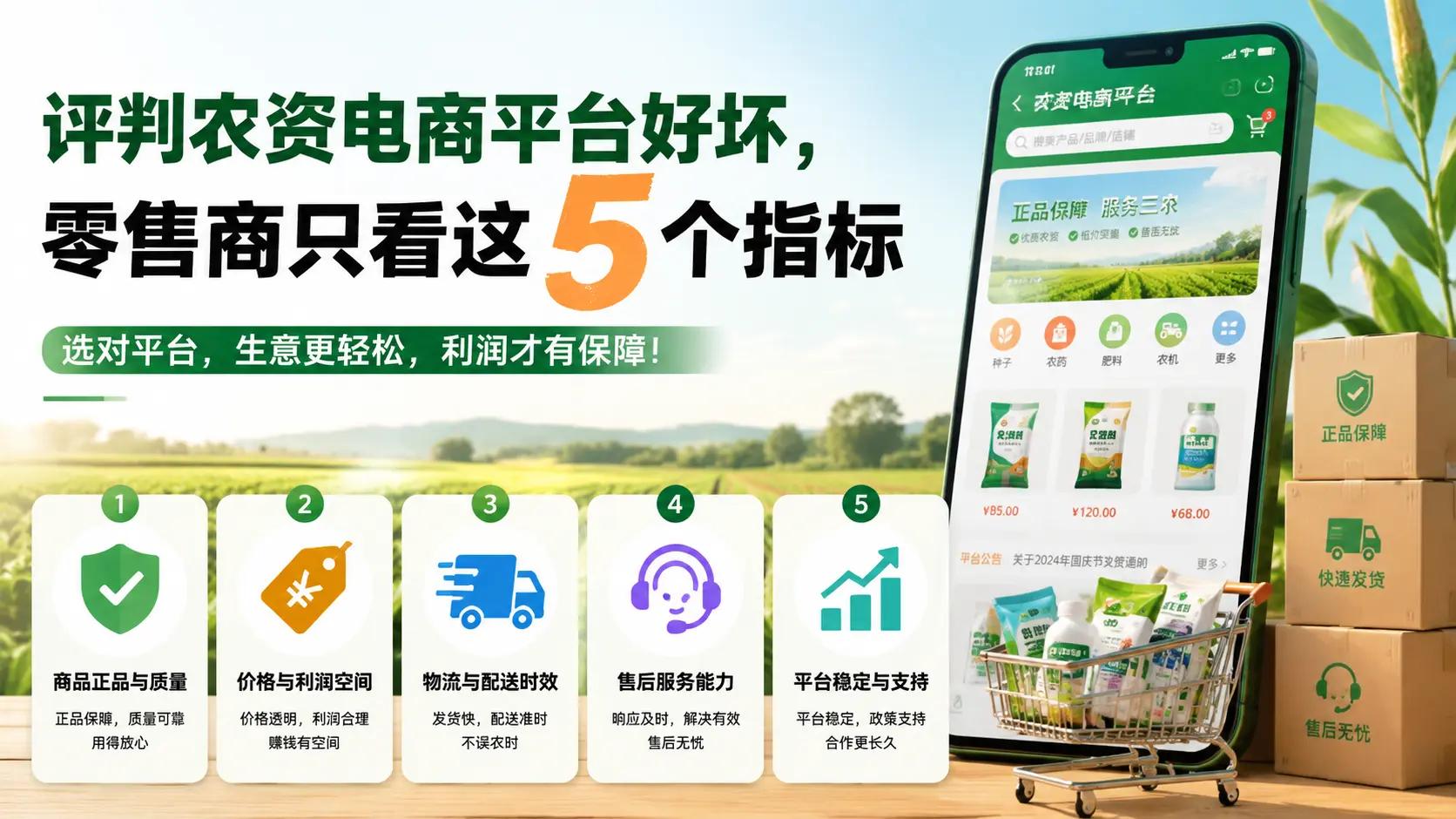 评判农资电商平台好坏，零售商只看这5个指标