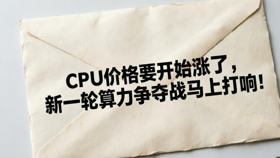 CPU价格要开始涨了，新一轮算力争夺战马上打响！