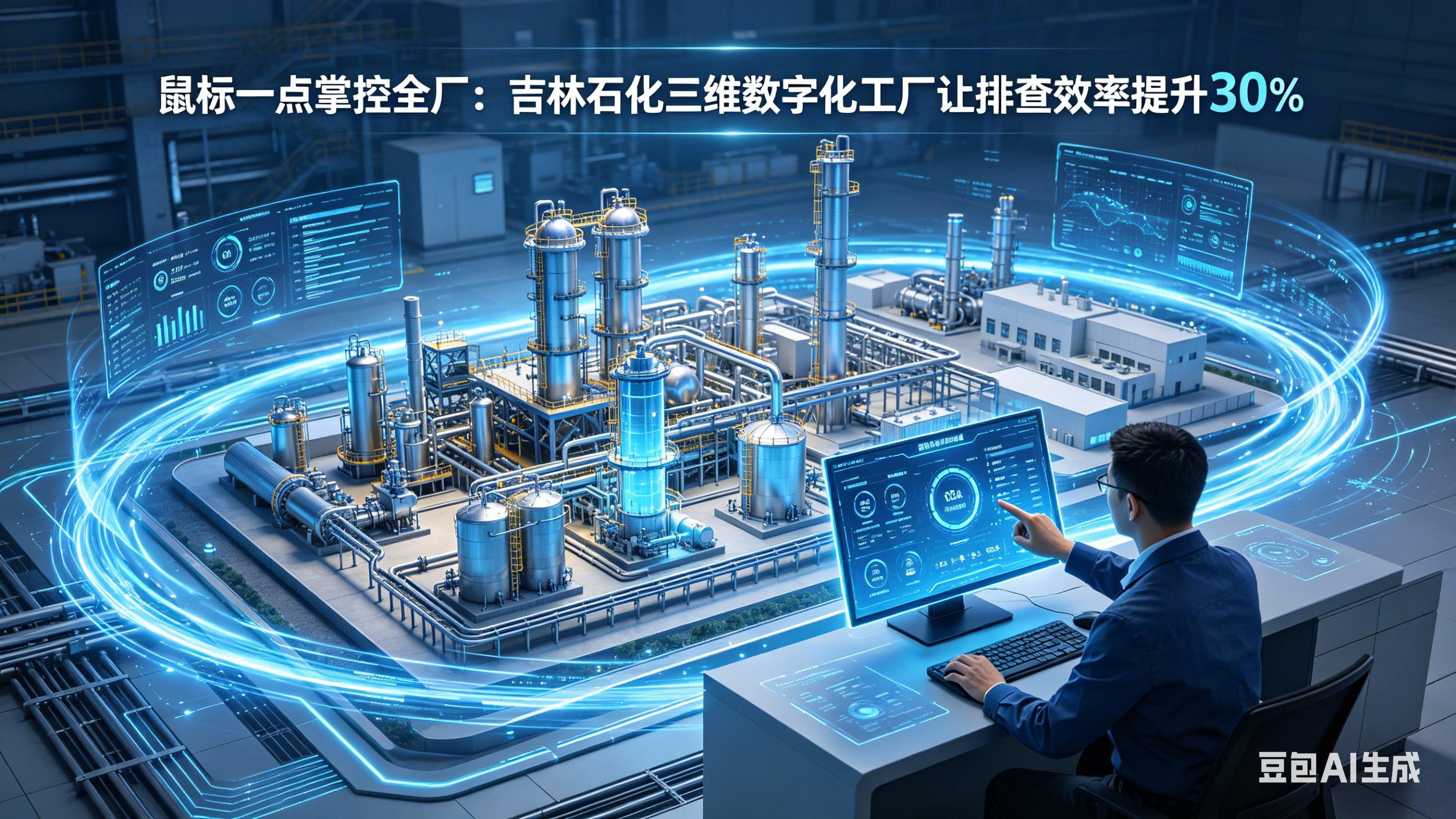 鼠标一点掌控全厂：吉林石化三维数字化工厂让排查效率提升30%