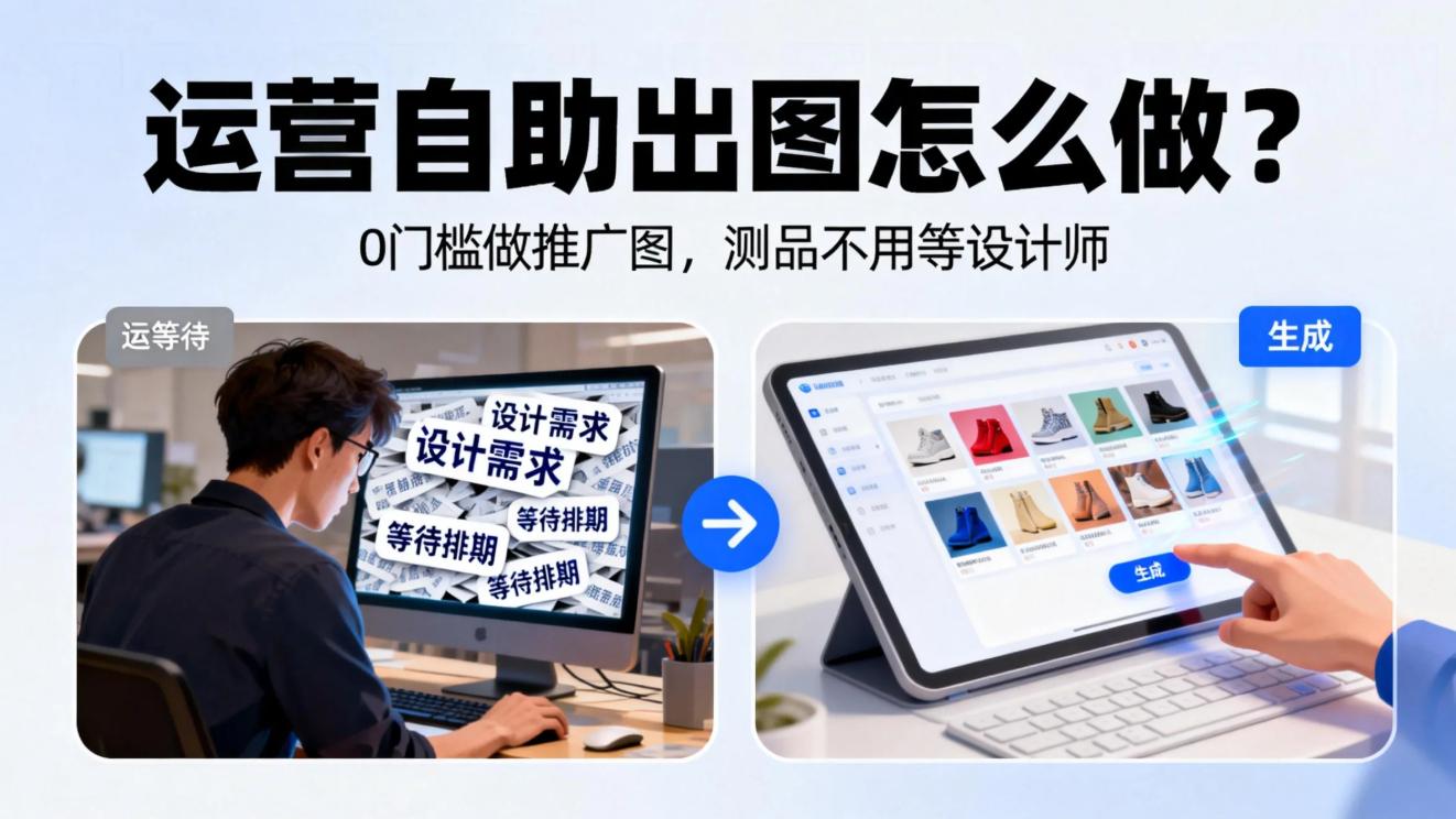 运营自助出图怎么做？0门槛做推广图，测品不用等设计师