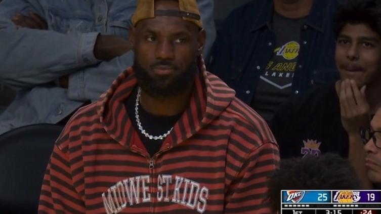 詹姆斯休战，湖人36分惨败雷霆，遭对手横扫！但湖人守住西部第四