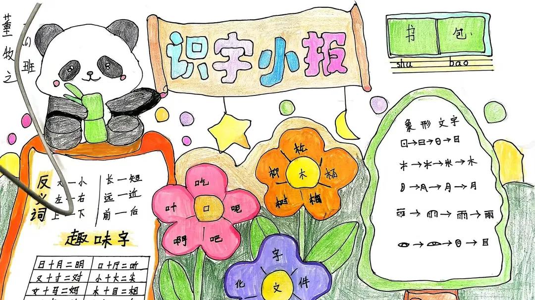 阜南县第十一小学第三届校园读书节之一年级汉字小报