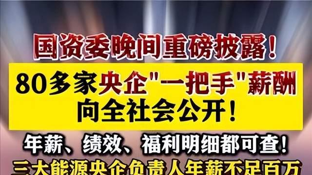 央企掌门人年薪大起底，升官反而降薪