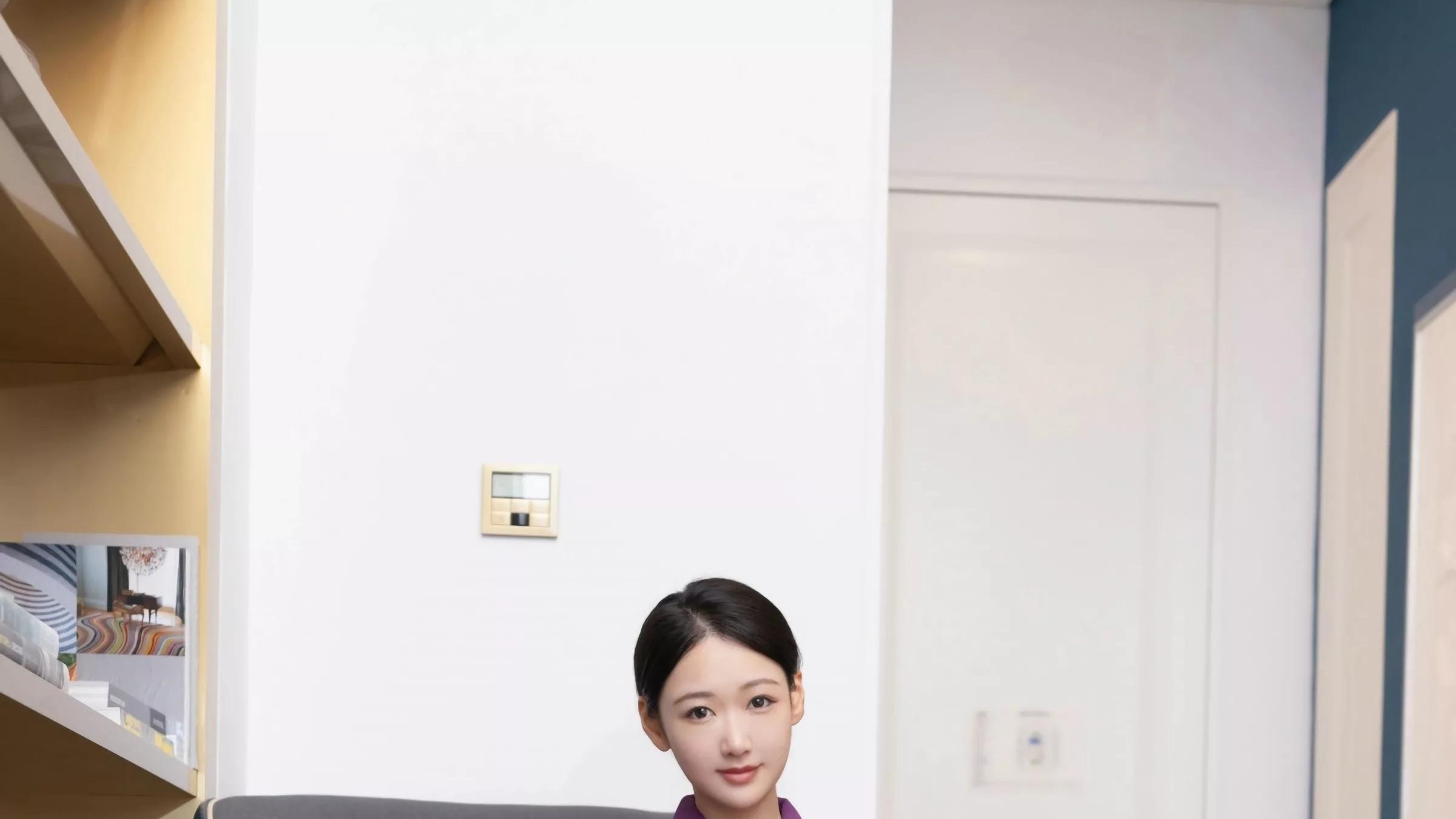 唐安琪写真｜露台写真火了！紫色连衣裙+黑丝高跟成流量密码