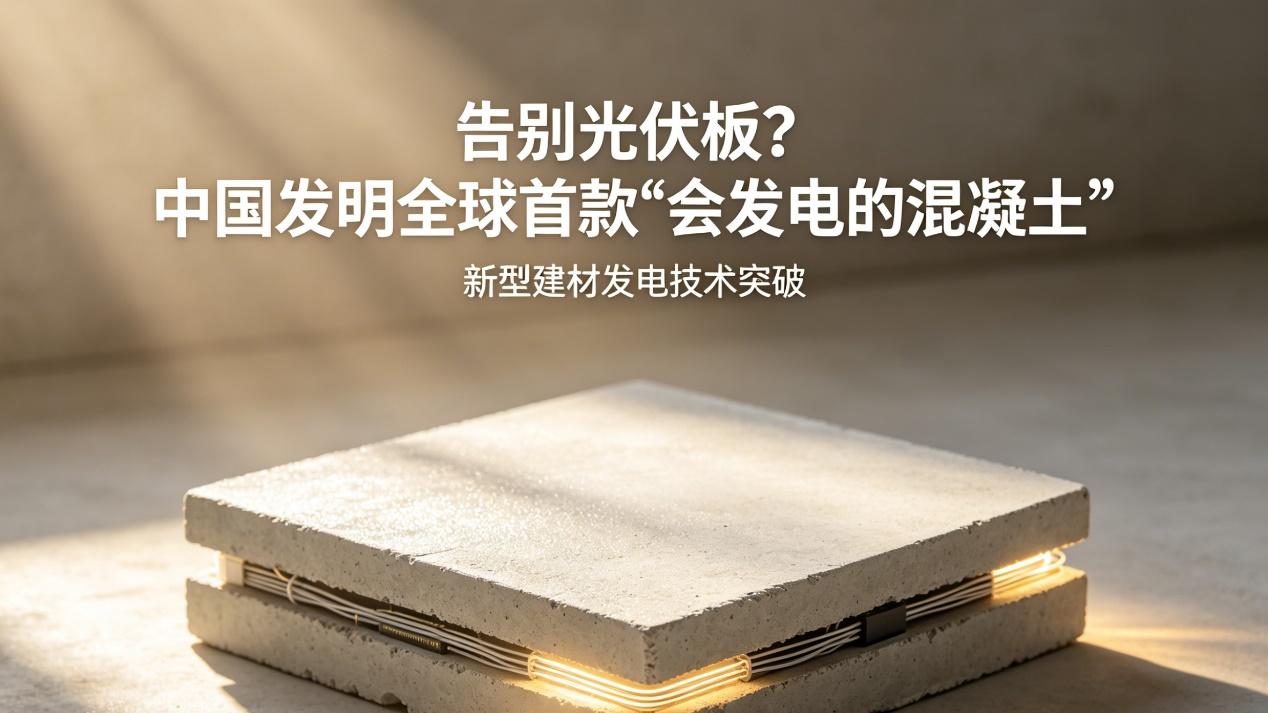 告别光伏板？中国发明全球首款“会发电的混凝土”