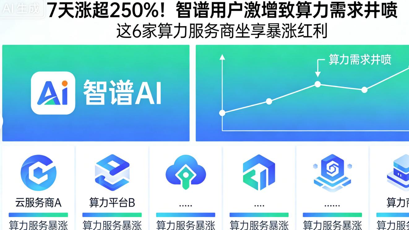 7天涨超250%！智谱用户激增致算力需求井喷  这6家服务商要暴涨