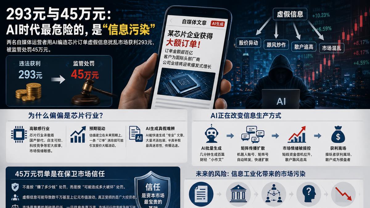 造谣获利293罚款45万：AI时代最危险的是信息污染