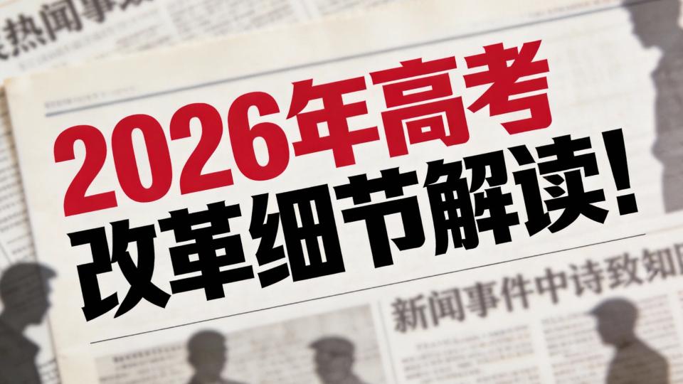 刚刚！2026年高考改革细节解读！