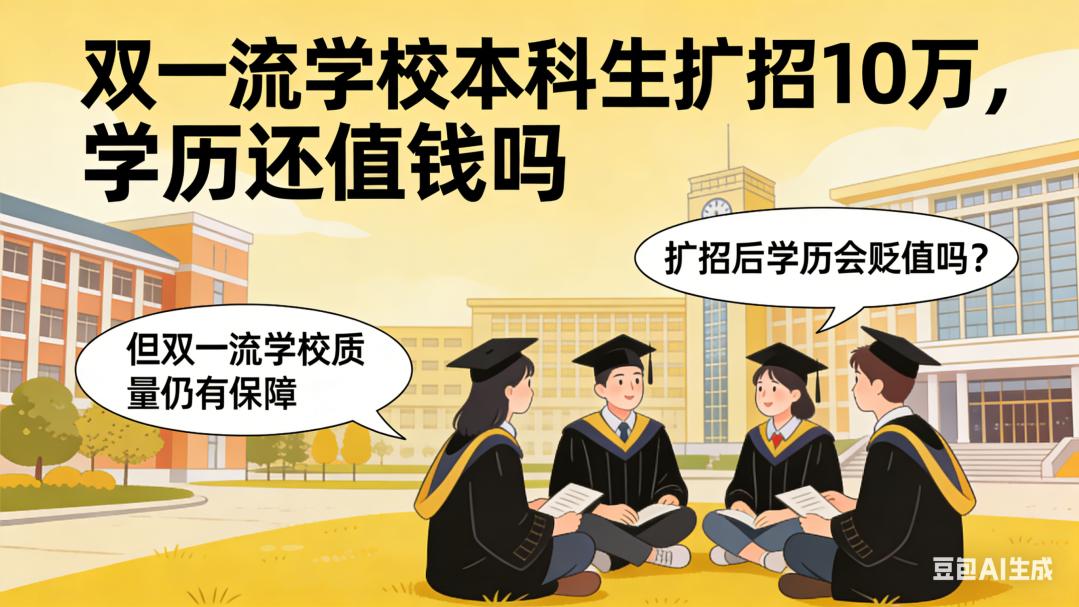 双一流学校本科生扩招10万，学历还值钱吗？