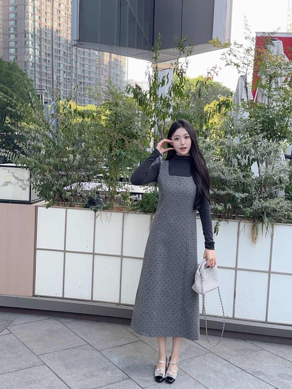 波点连衣裙套装真的好气质啊！！