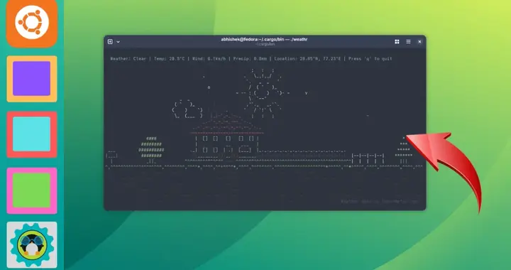 我在linux上执行一条命令，它直接给我呈现动画版的天气预报